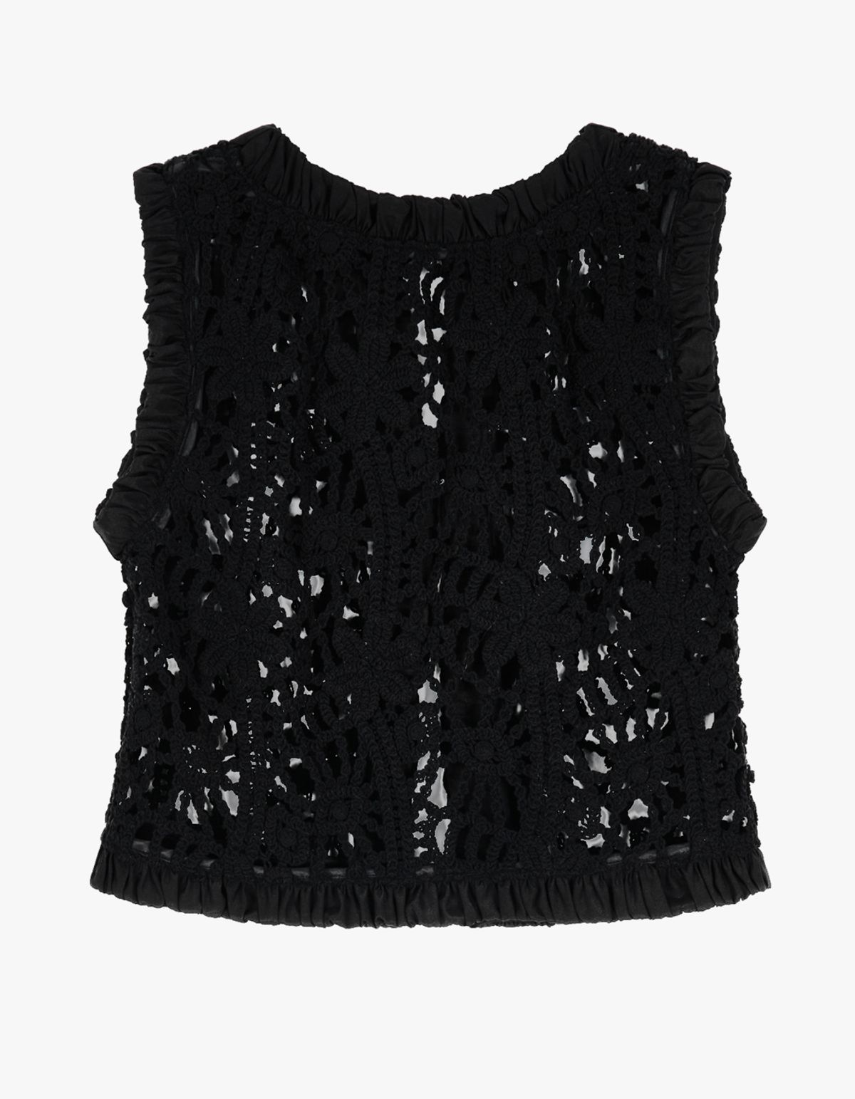 김미더영(GIMMETHEYOUNG) G_SHIRRING-TRIM KNIT VEST / BLACK