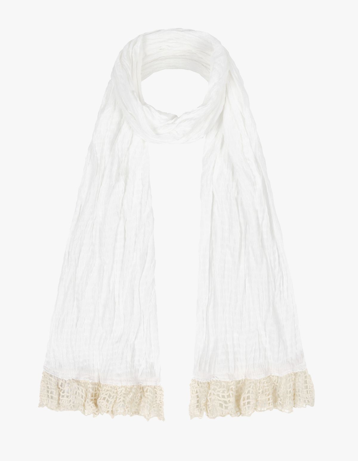 김미더영(GIMMETHEYOUNG) G_LACE KNIT TRIM MUFFLER / WHITE