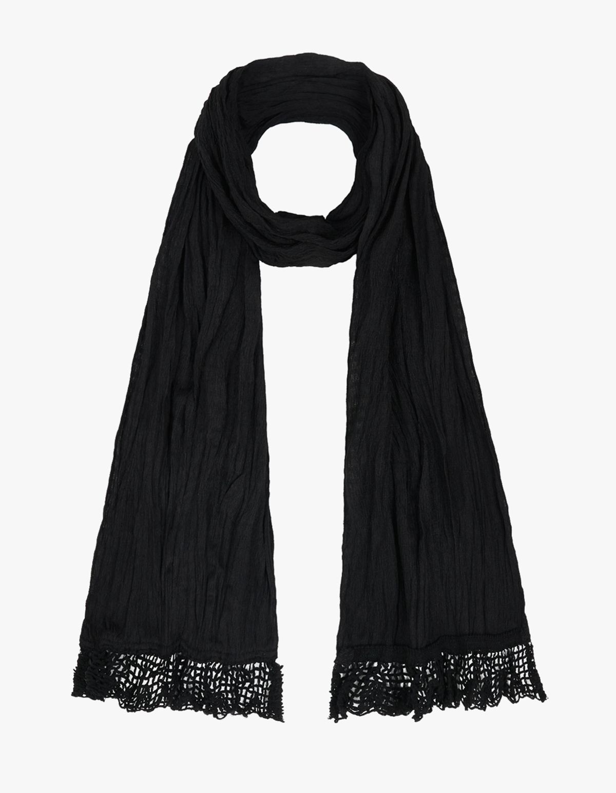 김미더영(GIMMETHEYOUNG) G_LACE KNIT TRIM MUFFLER / BLACK