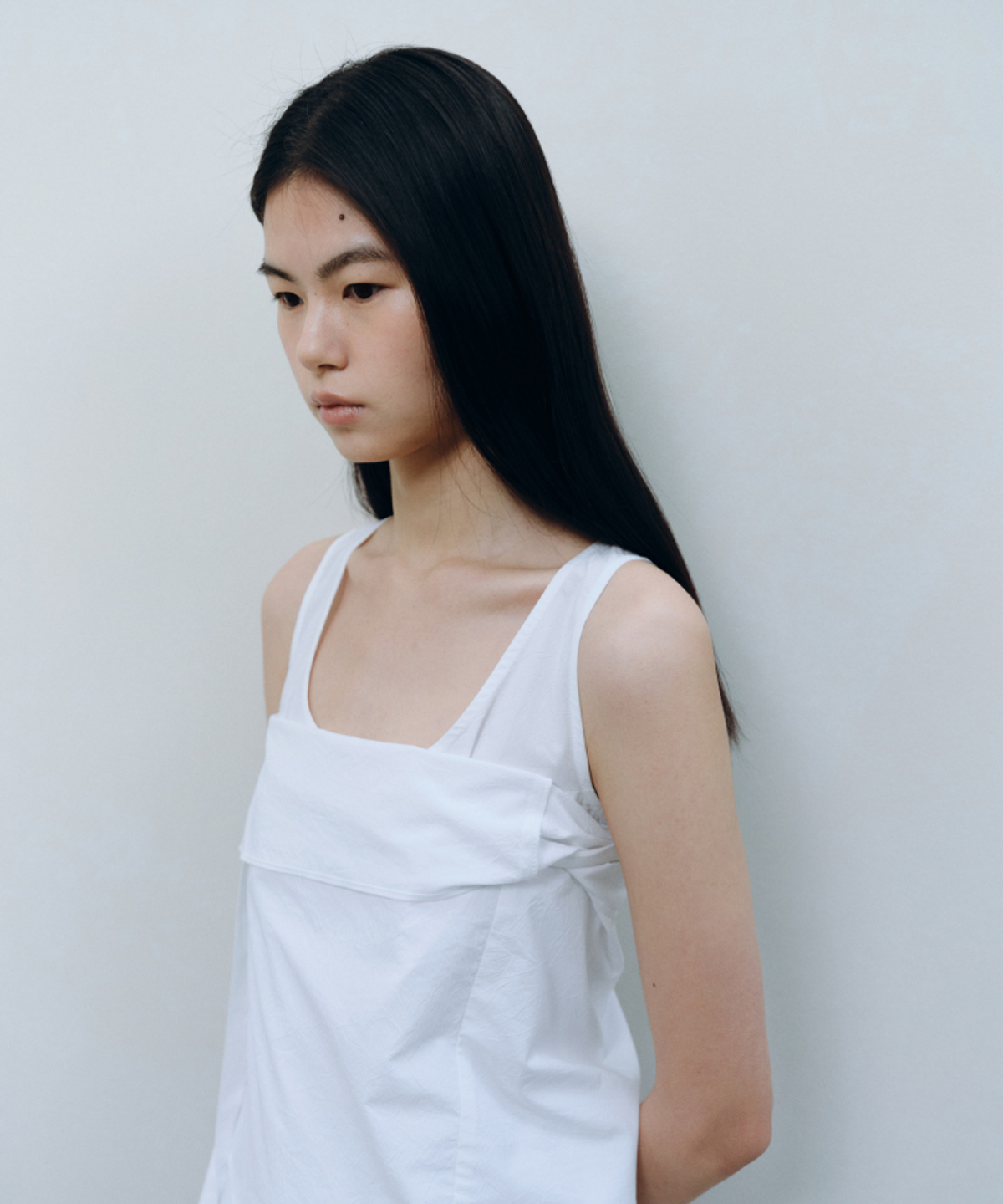 카셀(CACELE) DETACHABLE PANEL DRESS, WHITE