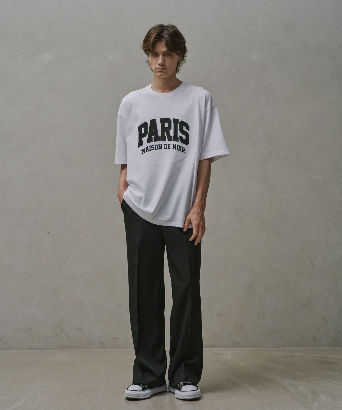 메종 드 누아(MAISON DE NOIR) APPLIQUÉ T-SHIRT WHITE