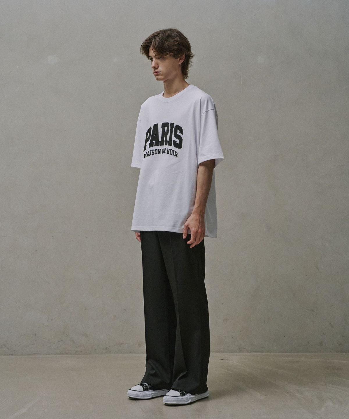 메종 드 누아(MAISON DE NOIR) APPLIQUÉ T-SHIRT WHITE