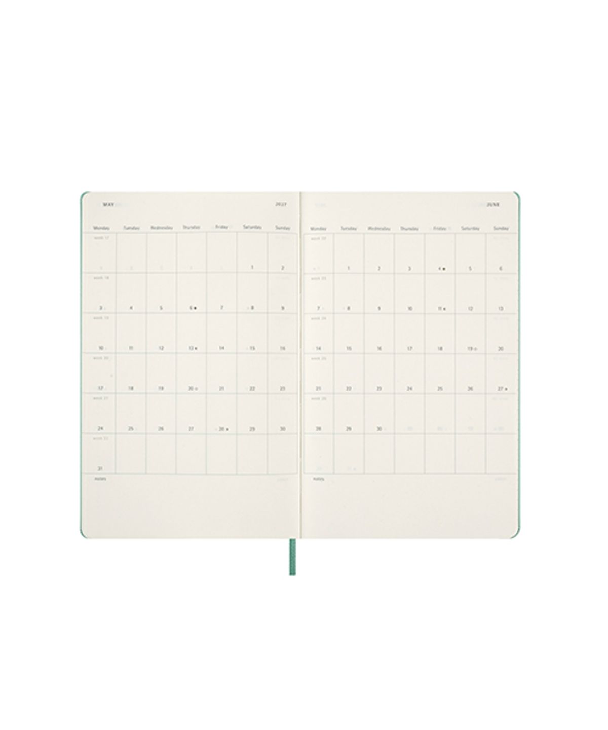 몰스킨(MOLESKINE) 2027위클리(18M)/세이지그린 하드 L