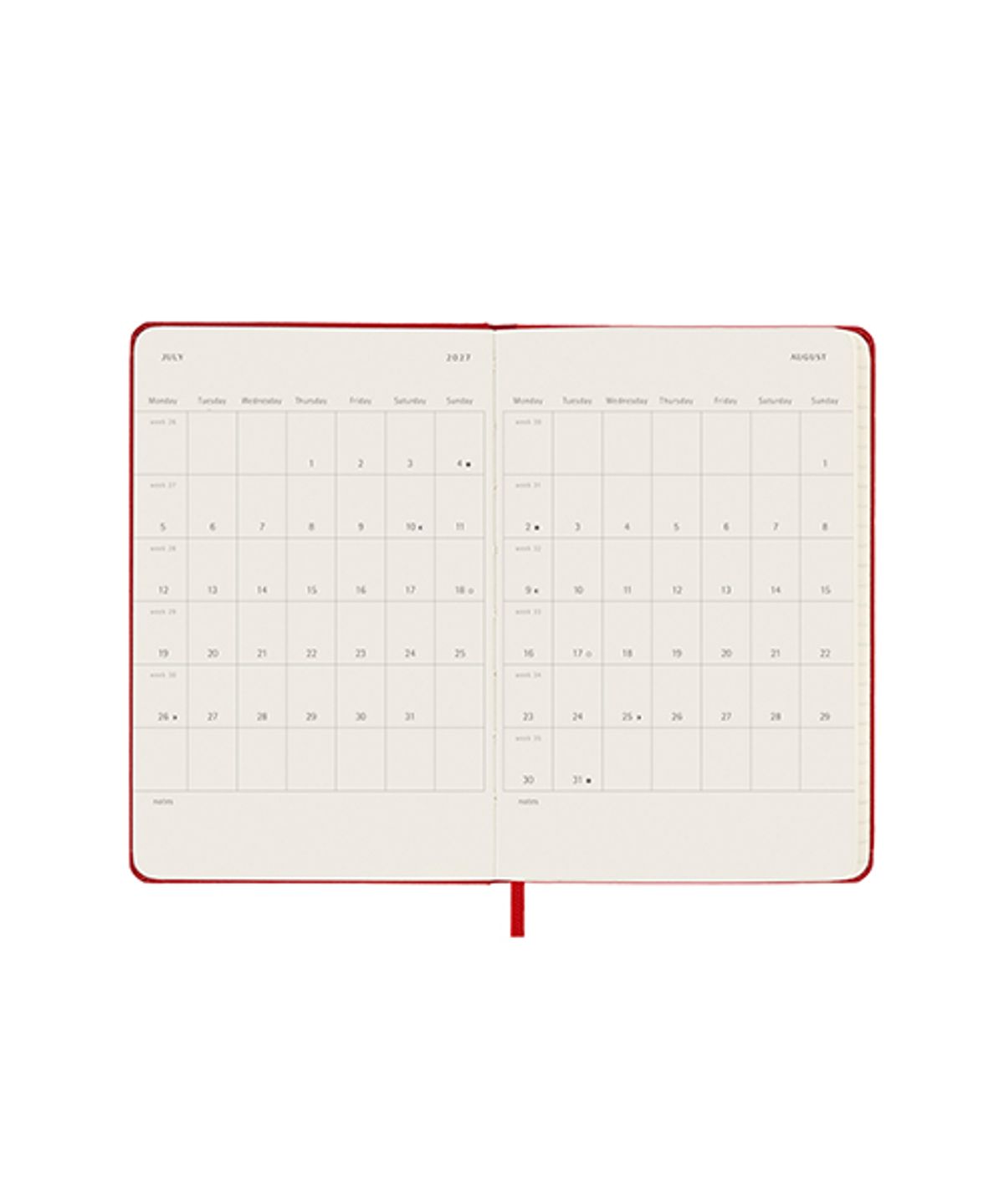몰스킨(MOLESKINE) 2027위클리(18M)/스칼렛레드 하드 P
