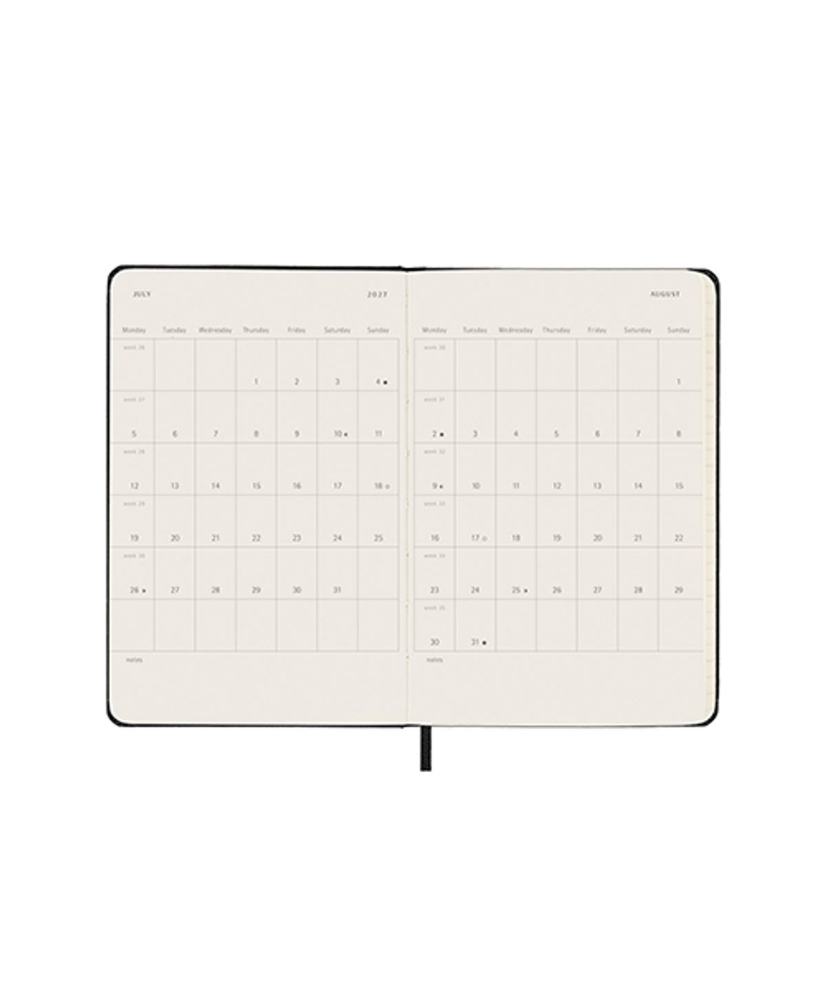 몰스킨(MOLESKINE) 2027위클리(18M)/블랙 하드 P