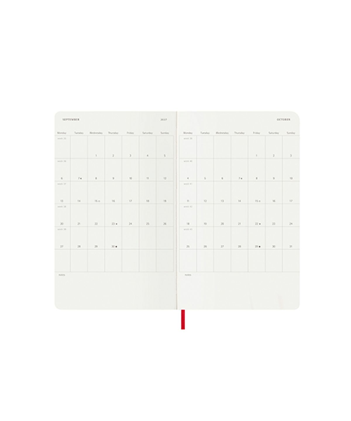 몰스킨(MOLESKINE) 2027위클리(18M)/스칼렛레드 소프트 L