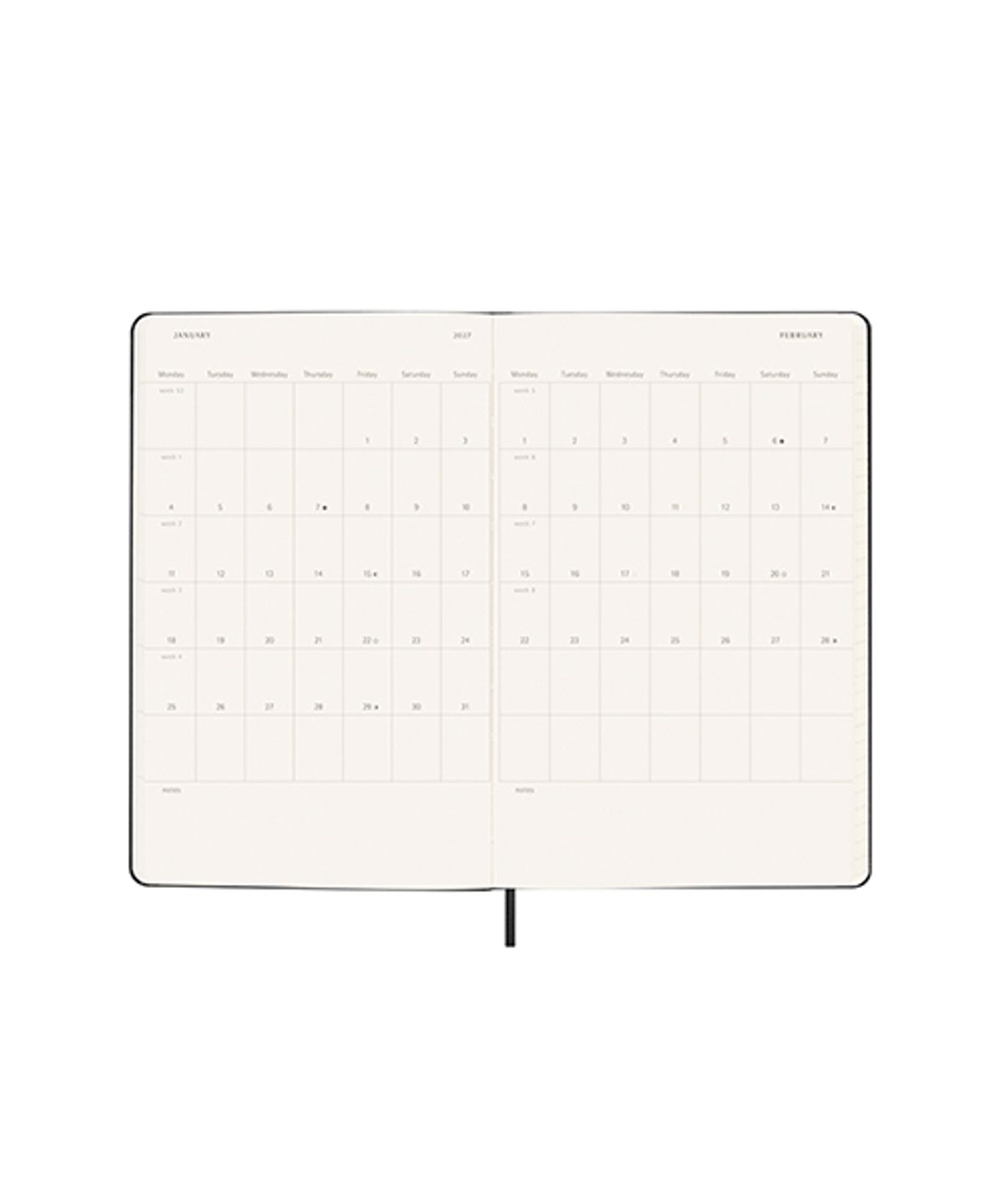 몰스킨(MOLESKINE) 2027위클리(18M)/블랙 하드 L