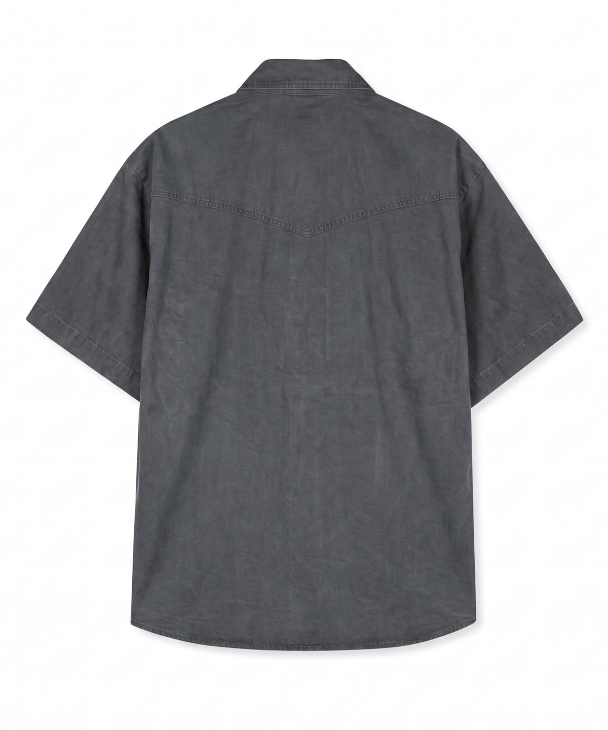 디 그랜드 마틴(DE GRAND MATIN) Western Snap Vintage Washed Short Sleeve Shirt (Charcoal)