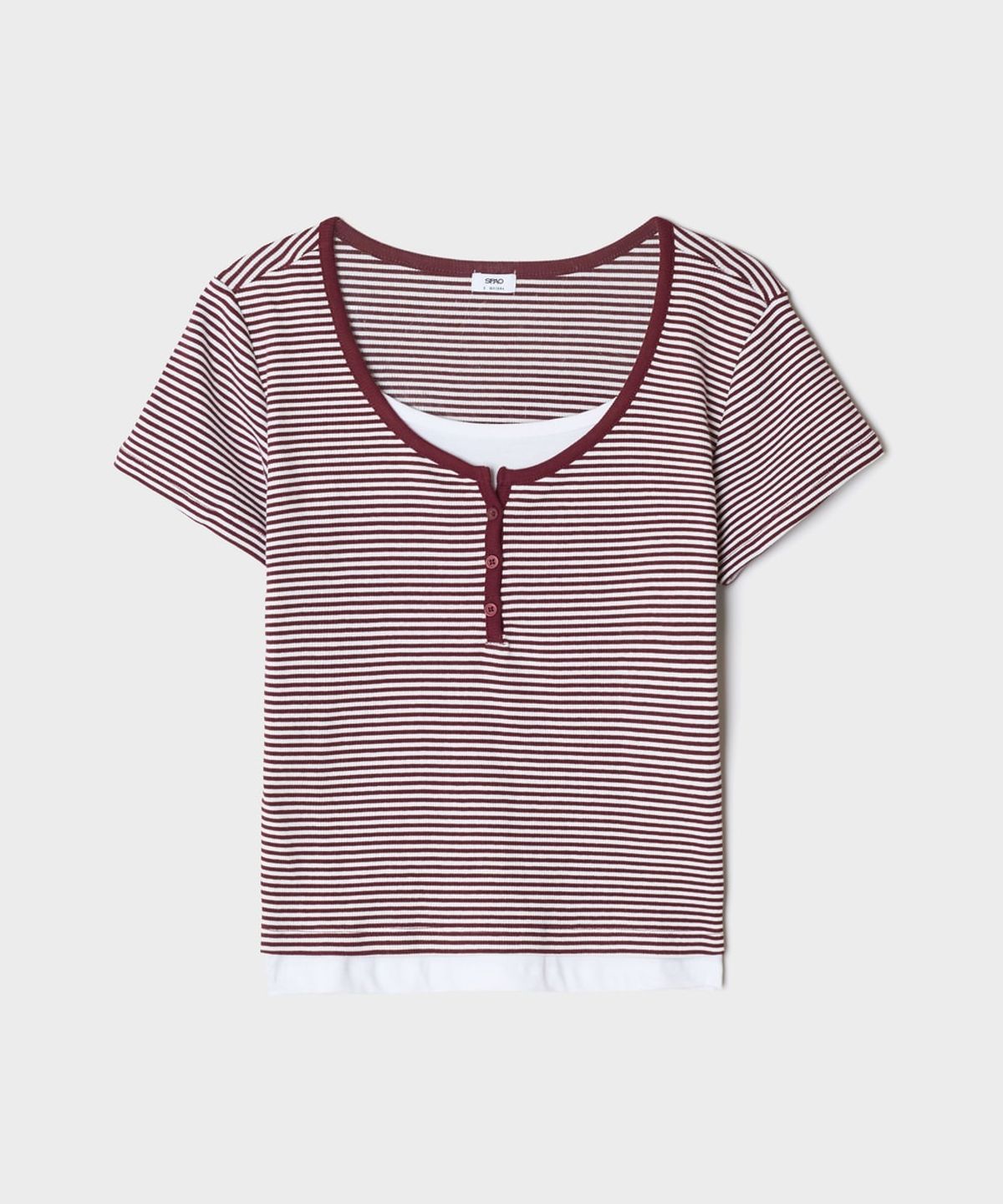 스파오(SPAO) 헨리넥 반팔티 (RE)_SPRWG37G11