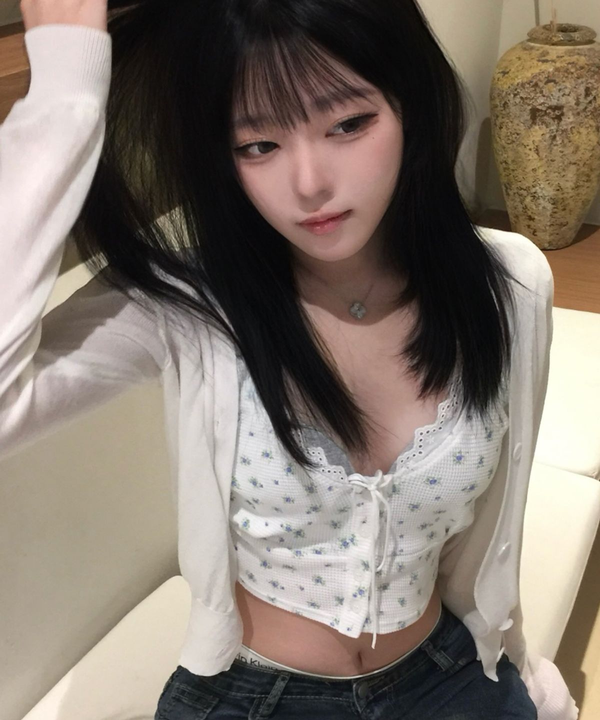 로긴 앤 로지(ROGIN N ROSIE) Waffle Blooming Sleeveless White