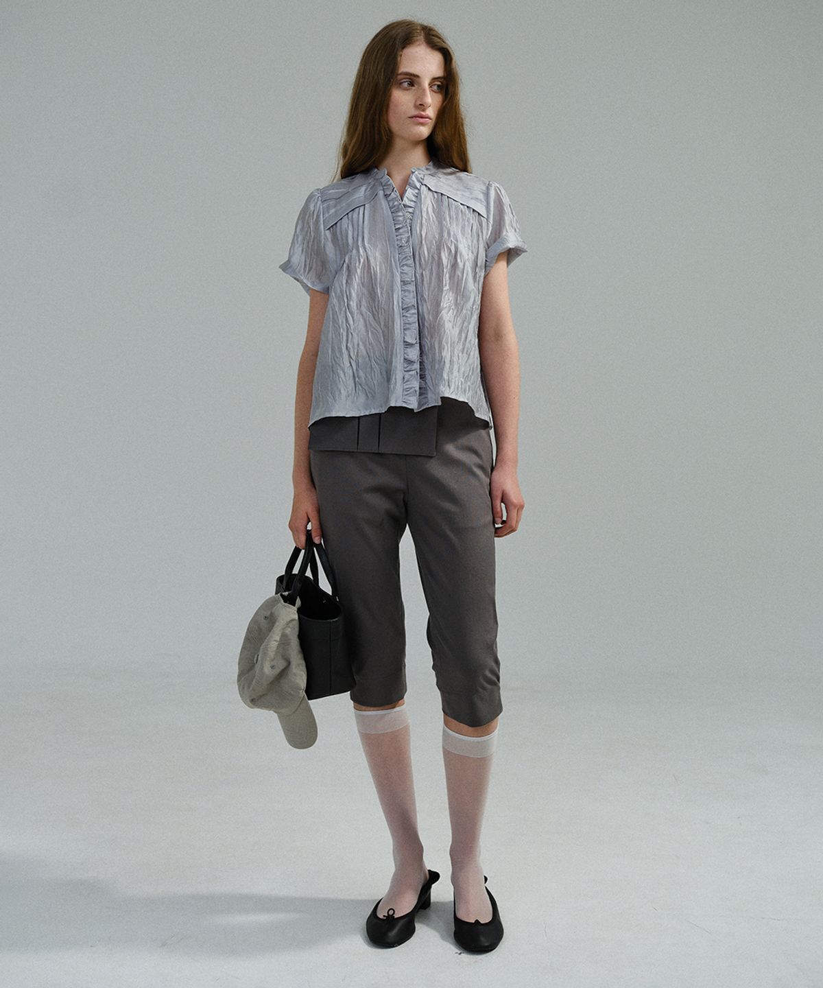 아우브아워(AUBOUR) lip biker pants (grey)