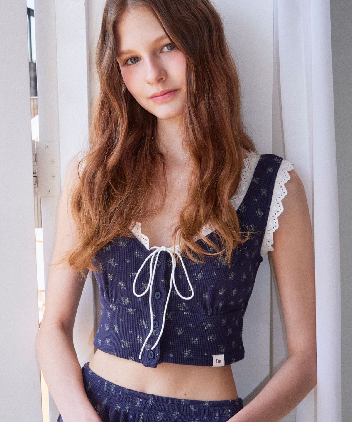 로긴 앤 로지(ROGIN N ROSIE) Waffle Blooming Sleeveless Navy