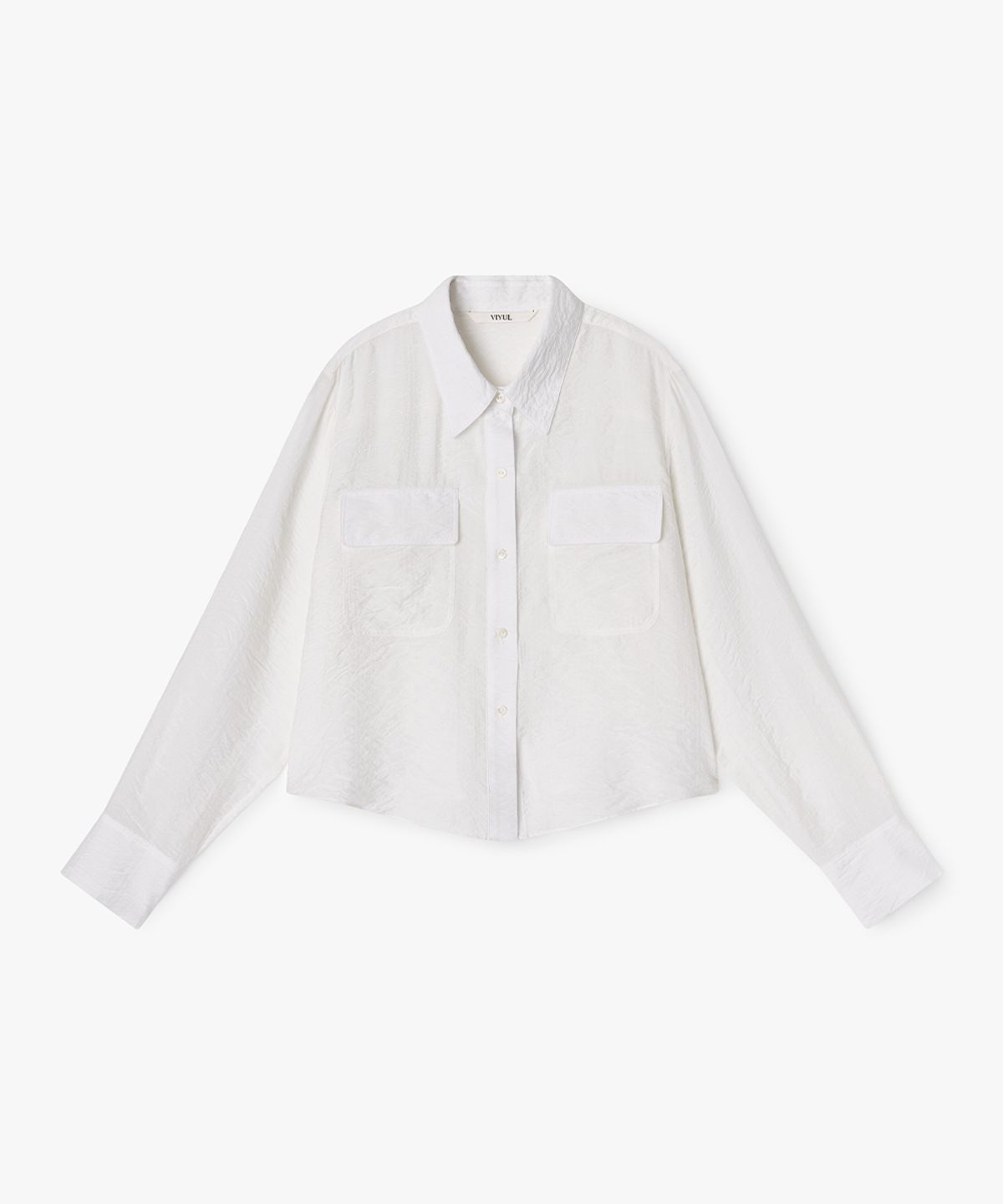 비율(VIYUL) 링클 세미 크롭 카라 셔츠_3Color
