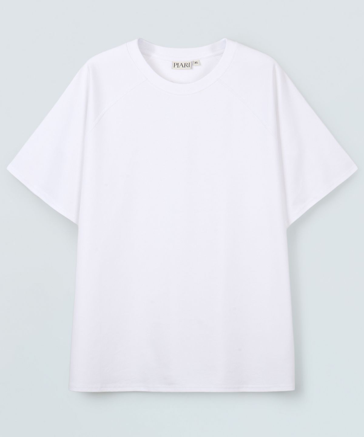 피아리(PIARI) 수피마 실켓 래글런 하프 티셔츠(화이트)