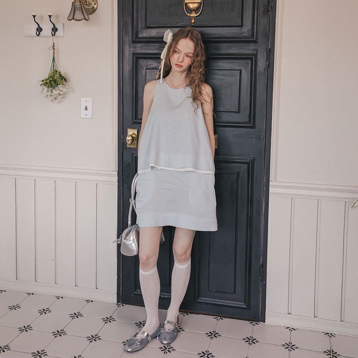 쎄무아듀(CEST MOIDEW) Cest_Layered sleeveless mini dress_BLUE