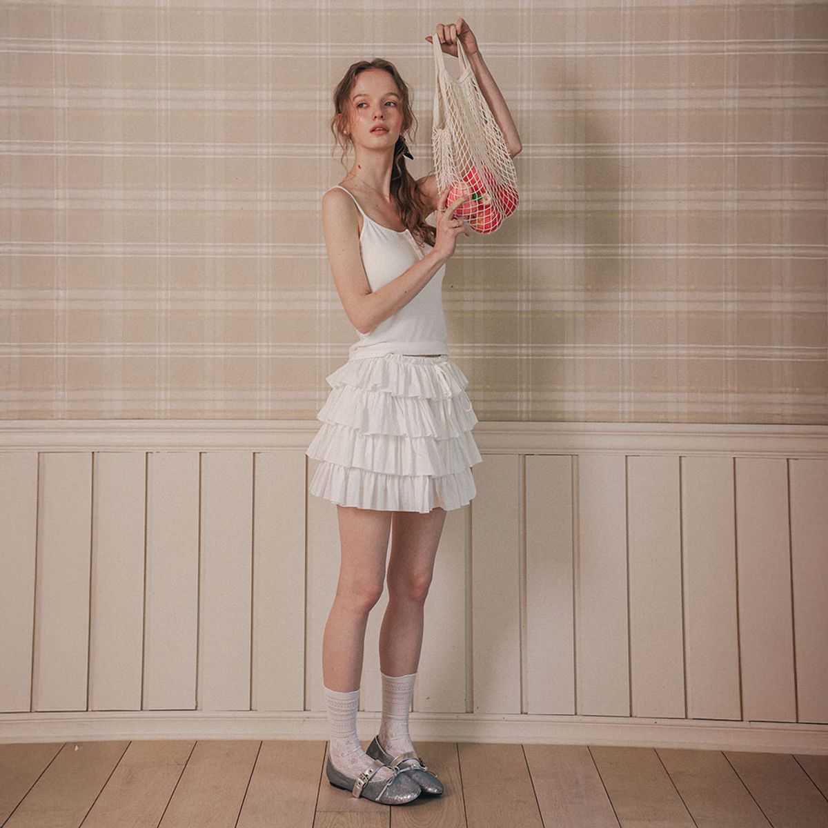 쎄무아듀(CEST MOIDEW) Cest_Layered ruffle mini skirt_WHITE