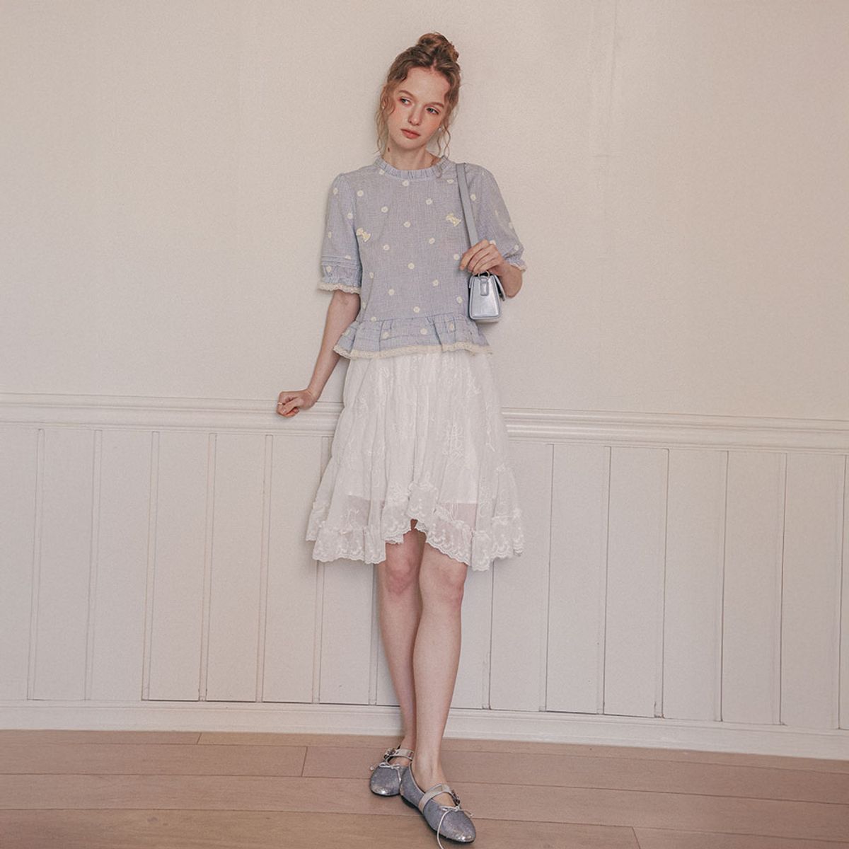 쎄무아듀(CEST MOIDEW) Cest_Floral lace flare skirt_2color