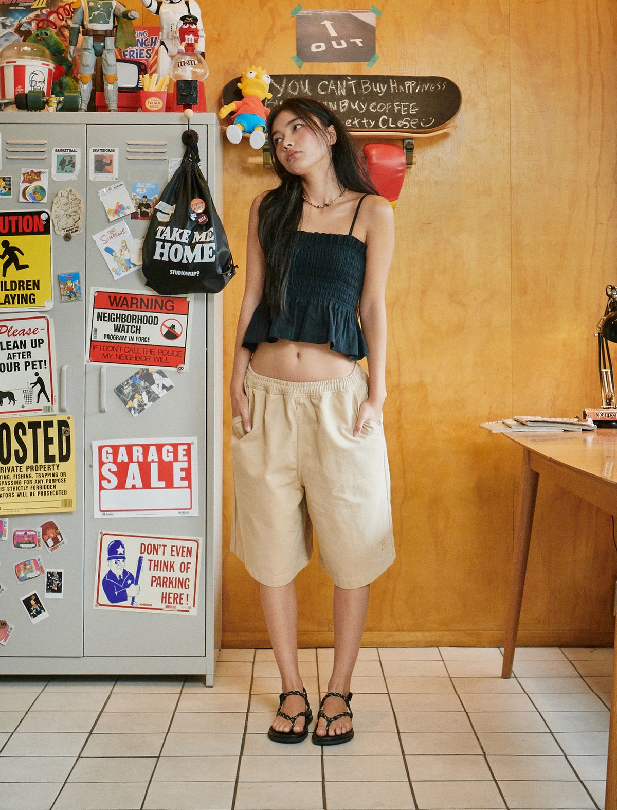 플랫웨이브 인 서울(FLATWAVE IN SEOUL) Kanoa Wide Cotton Banding Shorts Beige