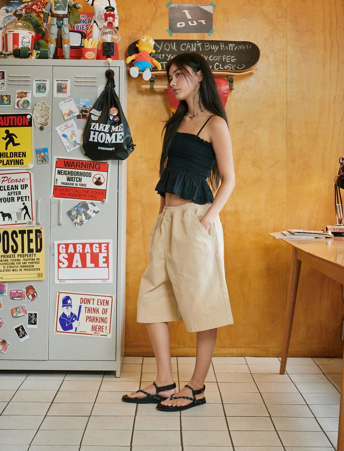 플랫웨이브 인 서울(FLATWAVE IN SEOUL) Kanoa Wide Cotton Banding Shorts Beige