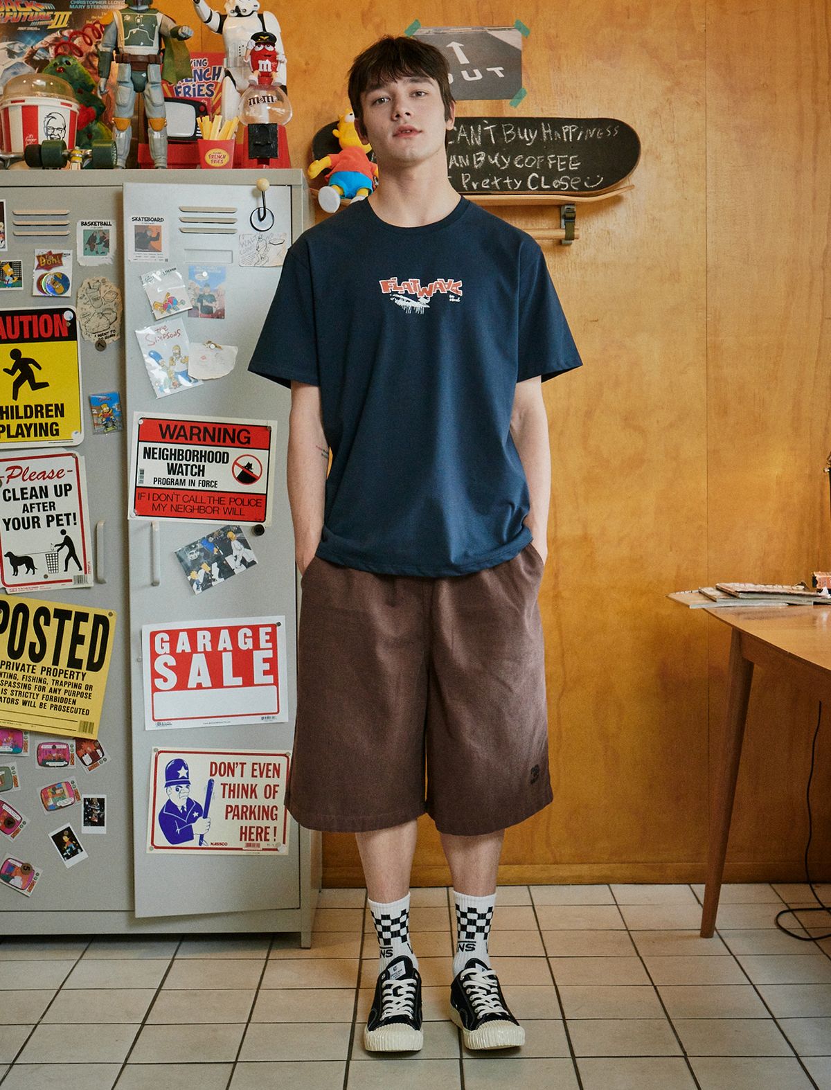 플랫웨이브 인 서울(FLATWAVE IN SEOUL) Kanoa Wide Cotton Banding Shorts Brown