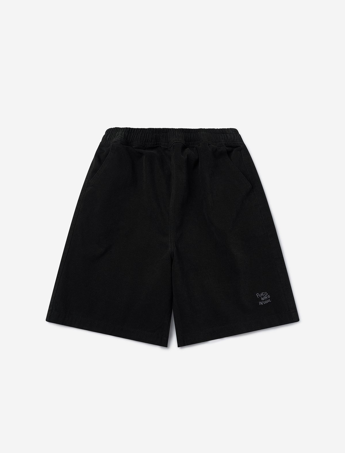 플랫웨이브 인 서울(FLATWAVE IN SEOUL) Kanoa Wide Cotton Banding Shorts Black