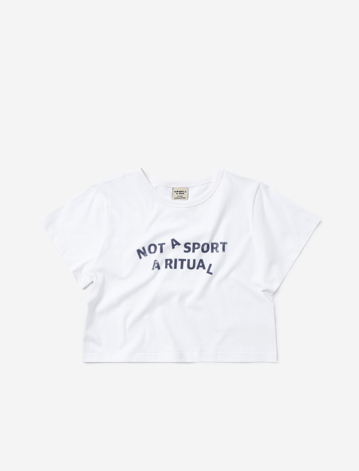 플랫웨이브 인 서울(FLATWAVE IN SEOUL) Oloa Print Crop T-Shirts White
