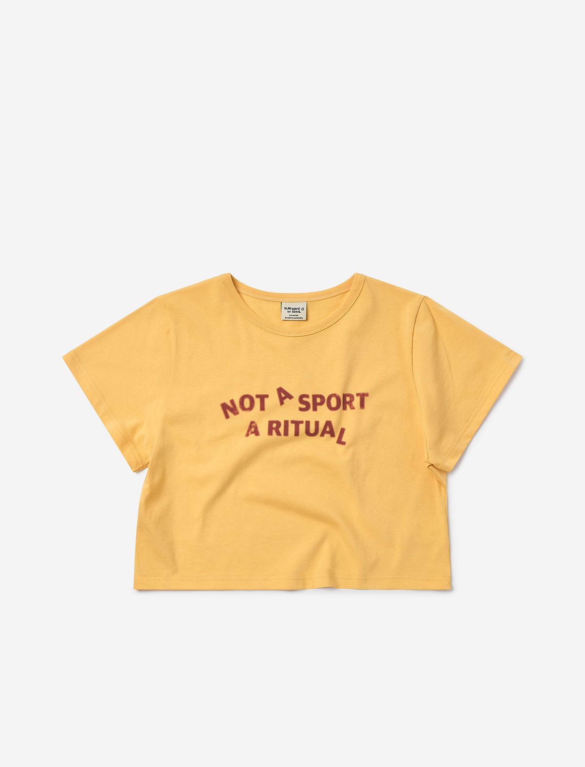 플랫웨이브 인 서울(FLATWAVE IN SEOUL) Oloa Print Crop T-Shirts Yellow