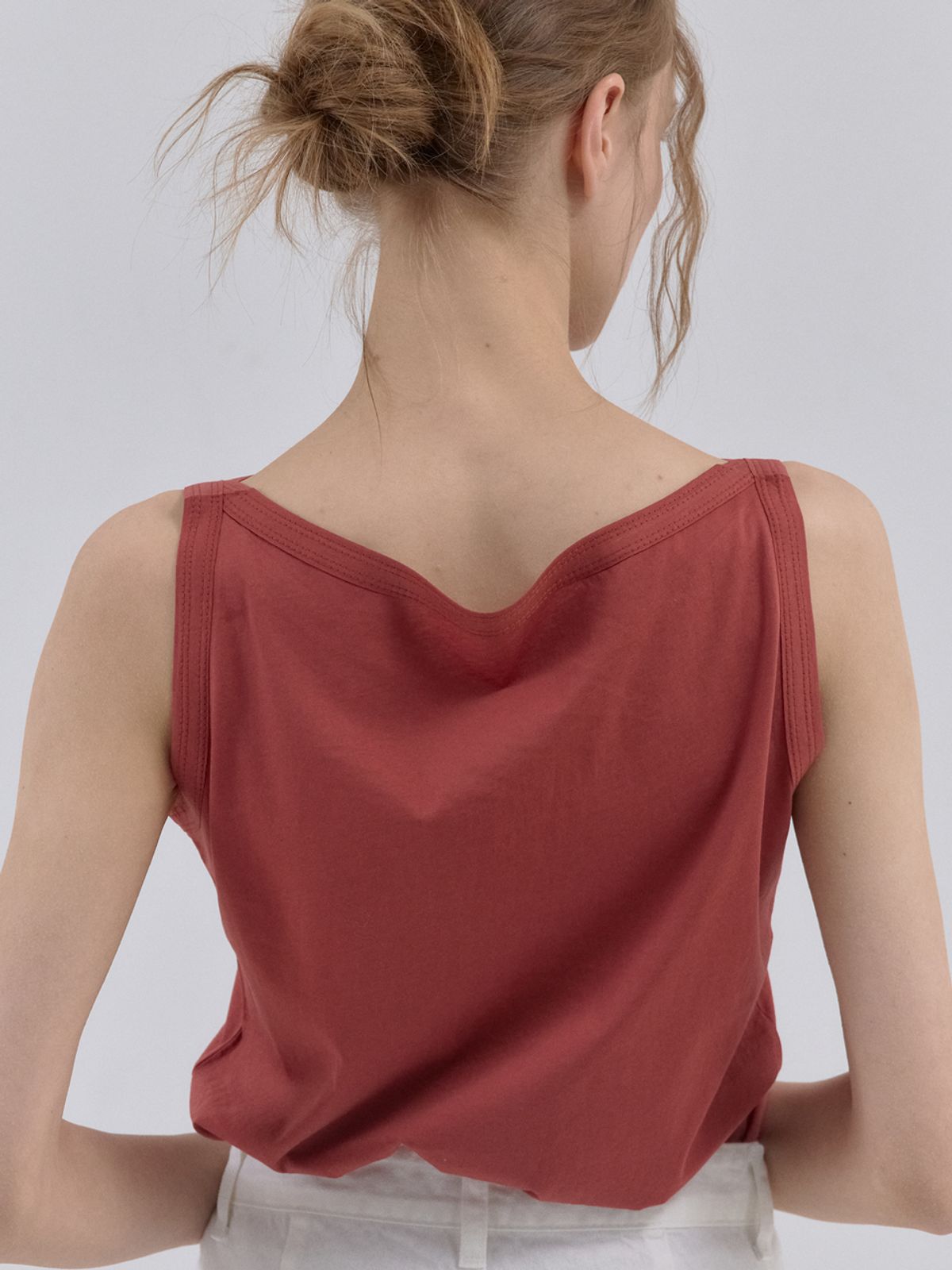 쏘리, 투 머치 러브(SORRY, TOO MUCH LOVE) No Rush Summer Boat Neck Top_Brick