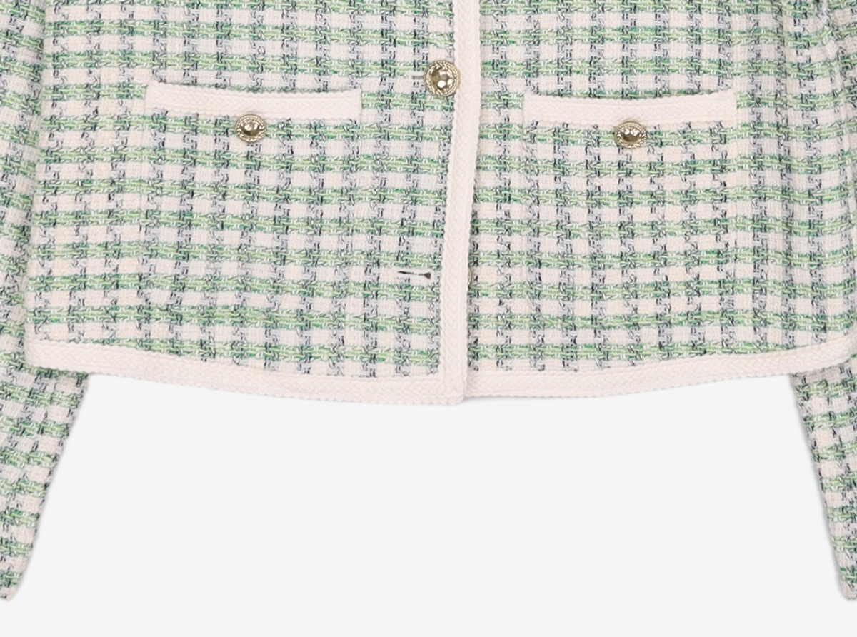 미쏘(MIXXO) 트위드 브이넥 숏 자켓 MIWJKB411G S