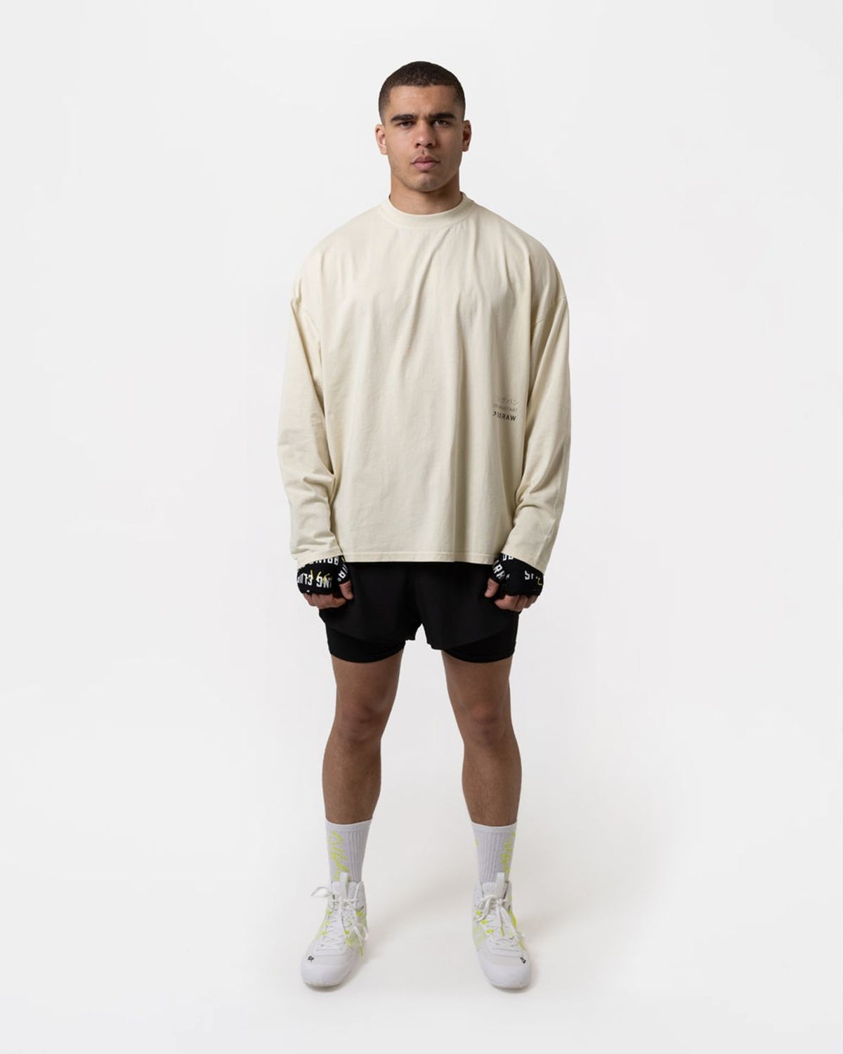 복스로(BOXRAW) 나카타니 x 스파링 클럽 롱슬리브 티셔츠 JUNTO-SPCLLST [워시드 베이지]