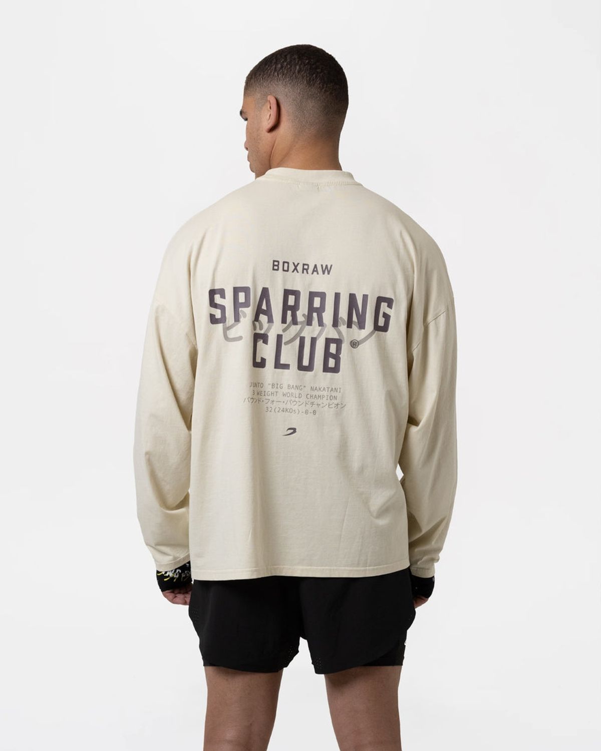복스로(BOXRAW) 나카타니 x 스파링 클럽 롱슬리브 티셔츠 JUNTO-SPCLLST [워시드 베이지]