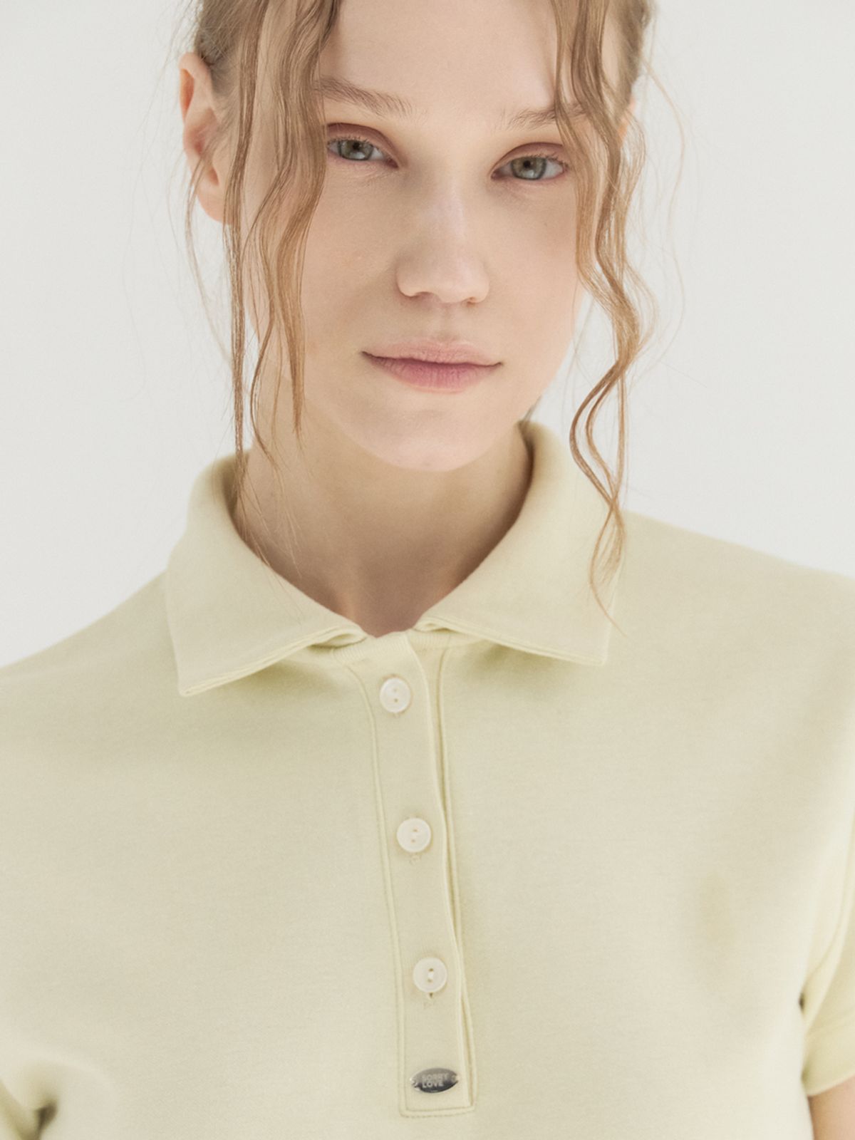 쏘리, 투 머치 러브(SORRY, TOO MUCH LOVE) Clean Mood Pique Polo Top_Yellow