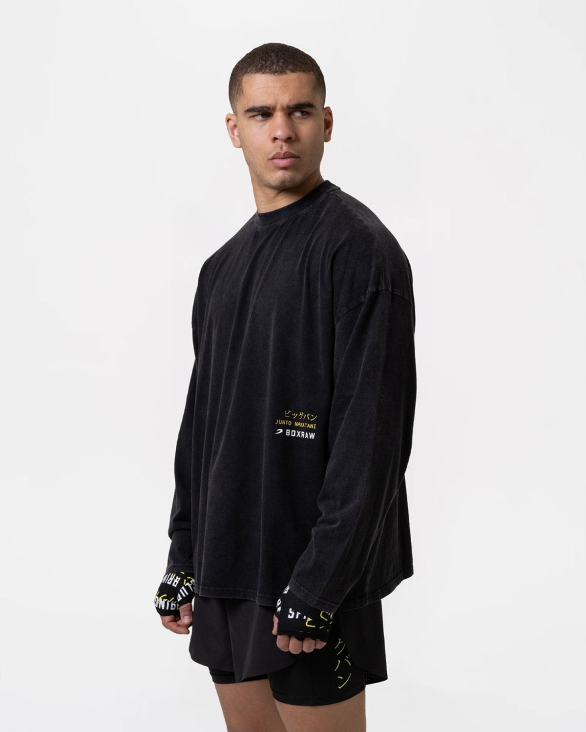 복스로(BOXRAW) 나카타니 x 스파링 클럽 롱슬리브 티셔츠 JUNTO-SPCLLST [워시드 블랙]