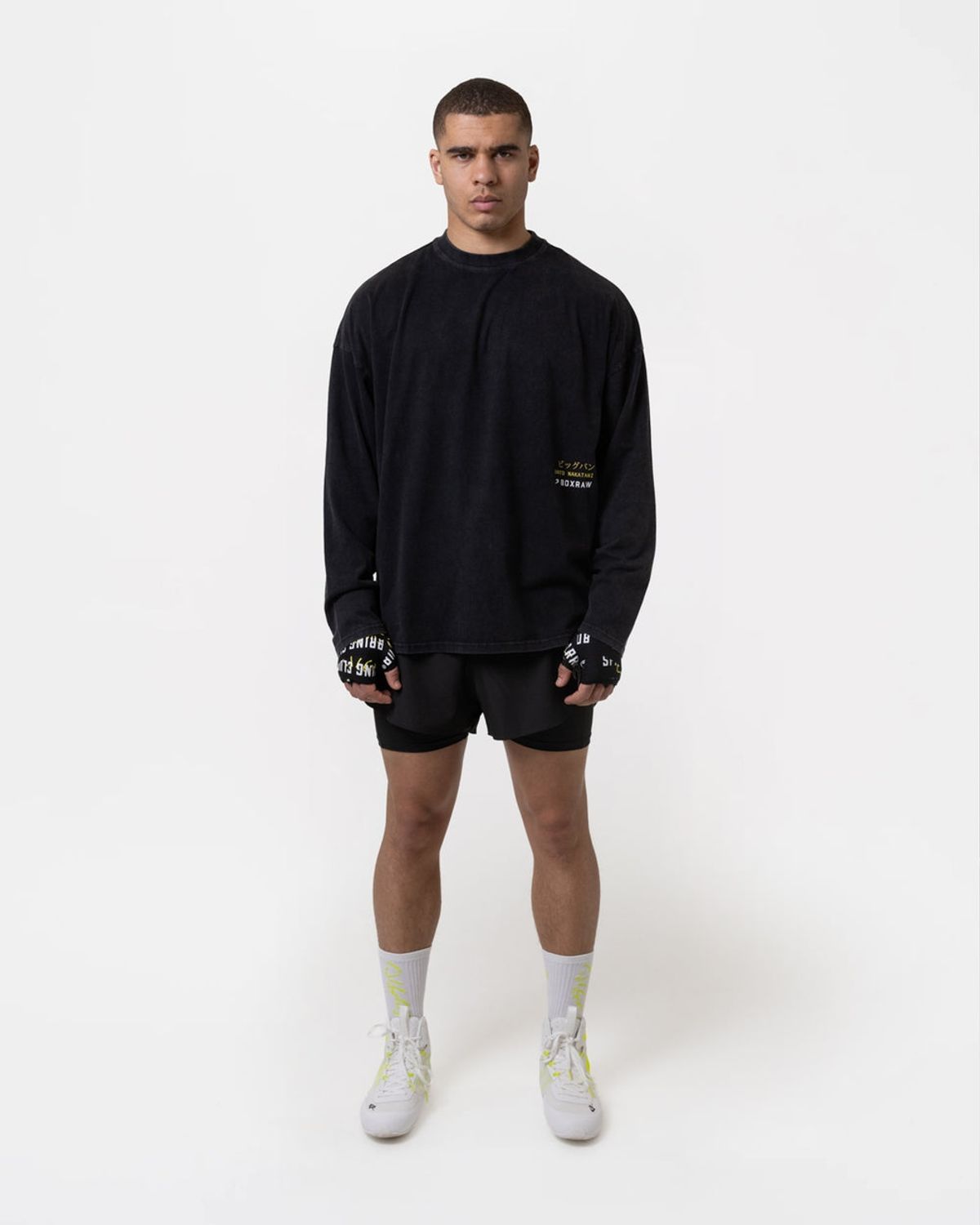 복스로(BOXRAW) 나카타니 x 스파링 클럽 롱슬리브 티셔츠 JUNTO-SPCLLST [워시드 블랙]
