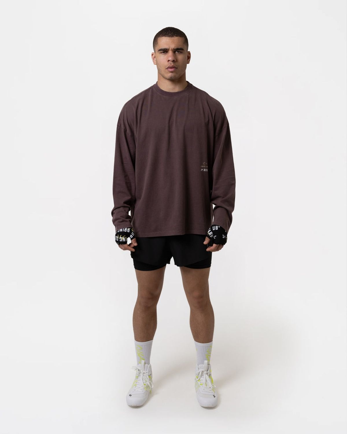 복스로(BOXRAW) 나카타니 x 스파링 클럽 롱슬리브 티셔츠 JUNTO-SPCLLST [워시드 브라운]