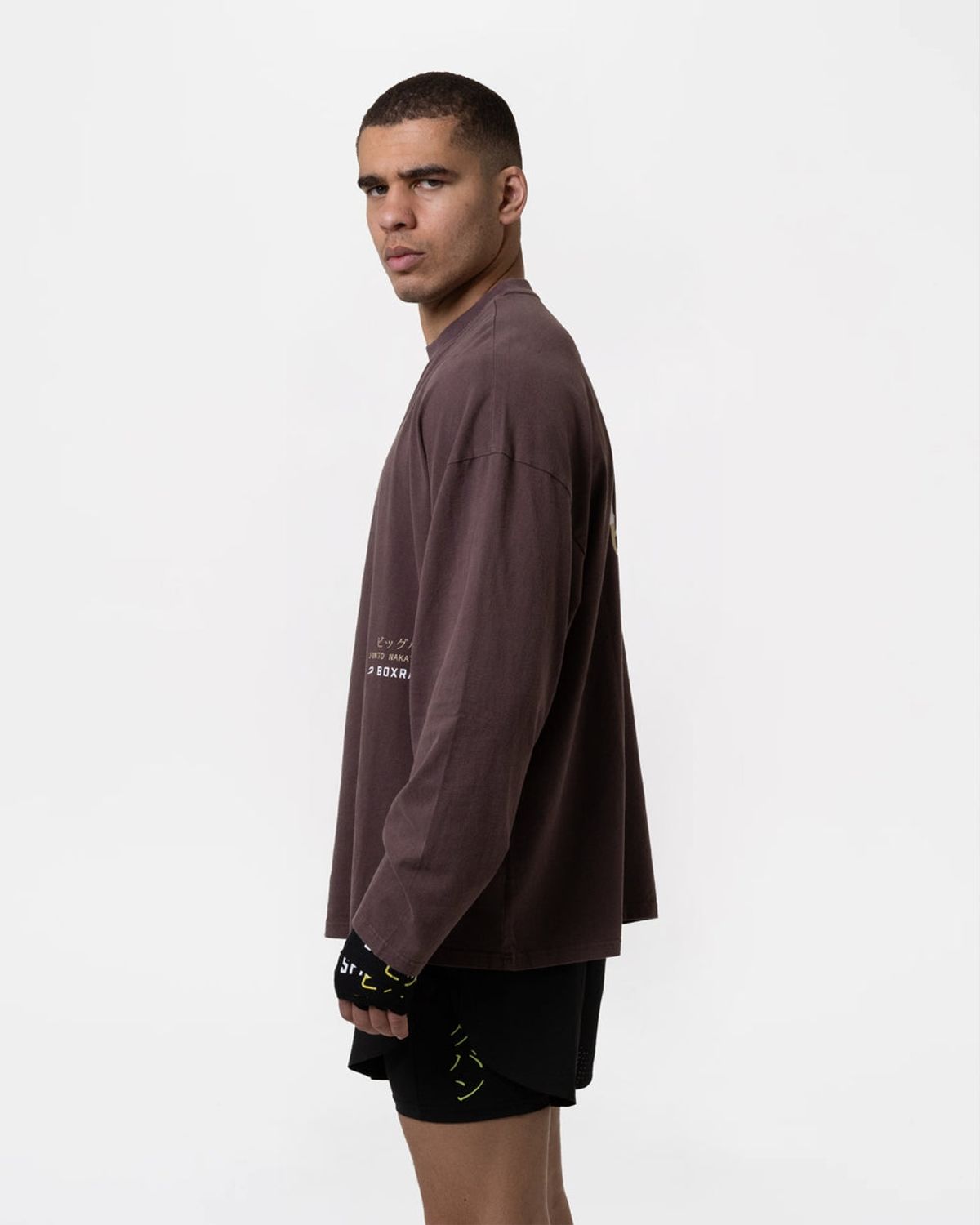 복스로(BOXRAW) 나카타니 x 스파링 클럽 롱슬리브 티셔츠 JUNTO-SPCLLST [워시드 브라운]