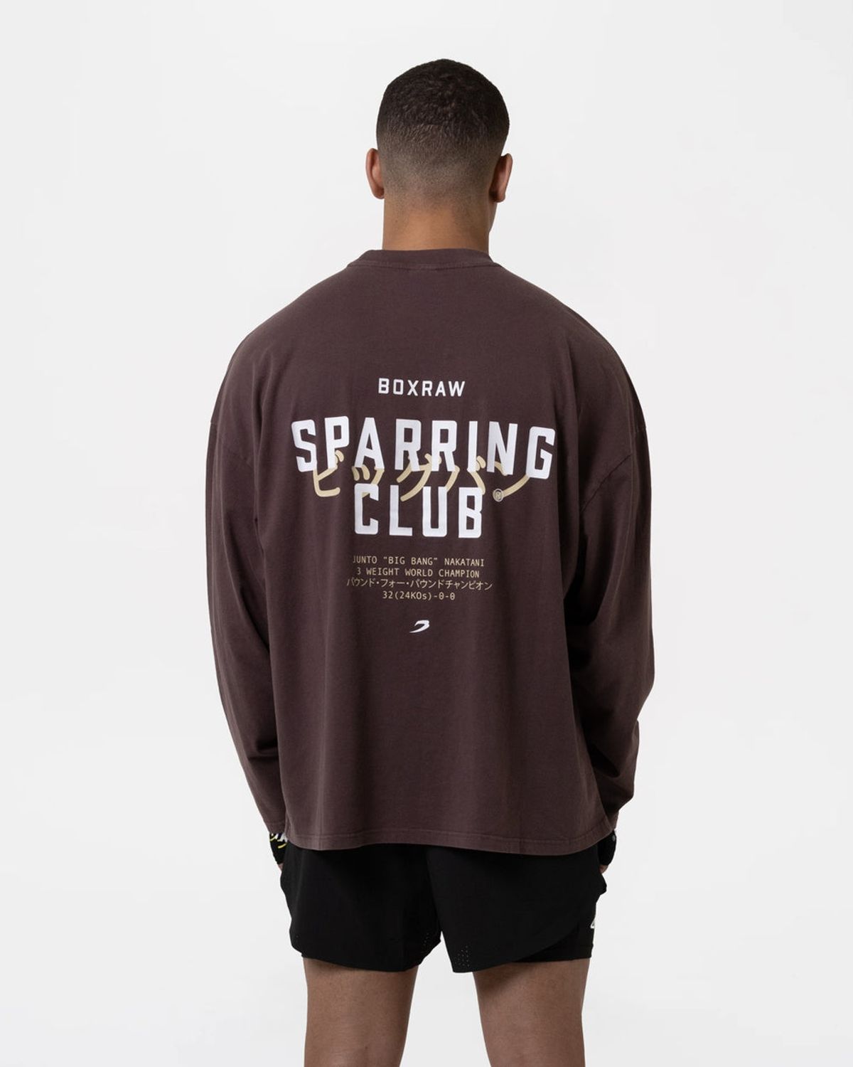 복스로(BOXRAW) 나카타니 x 스파링 클럽 롱슬리브 티셔츠 JUNTO-SPCLLST [워시드 브라운]