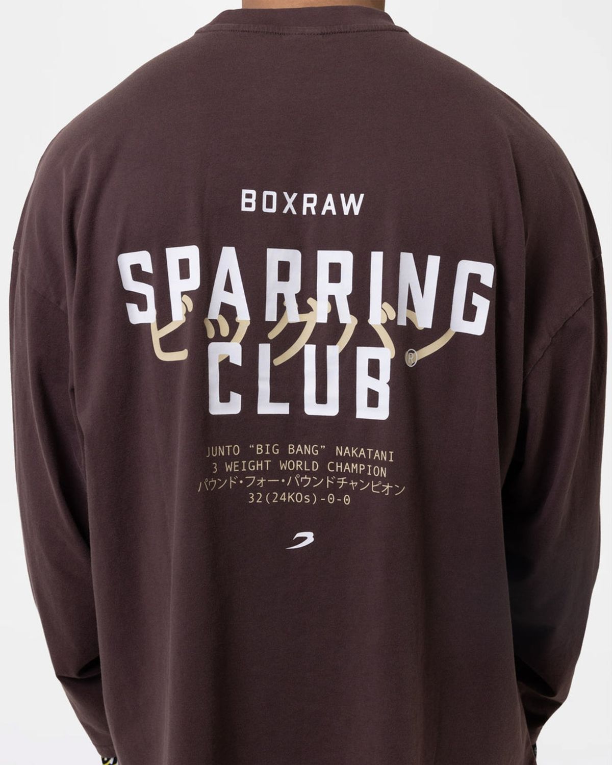 복스로(BOXRAW) 나카타니 x 스파링 클럽 롱슬리브 티셔츠 JUNTO-SPCLLST [워시드 브라운]