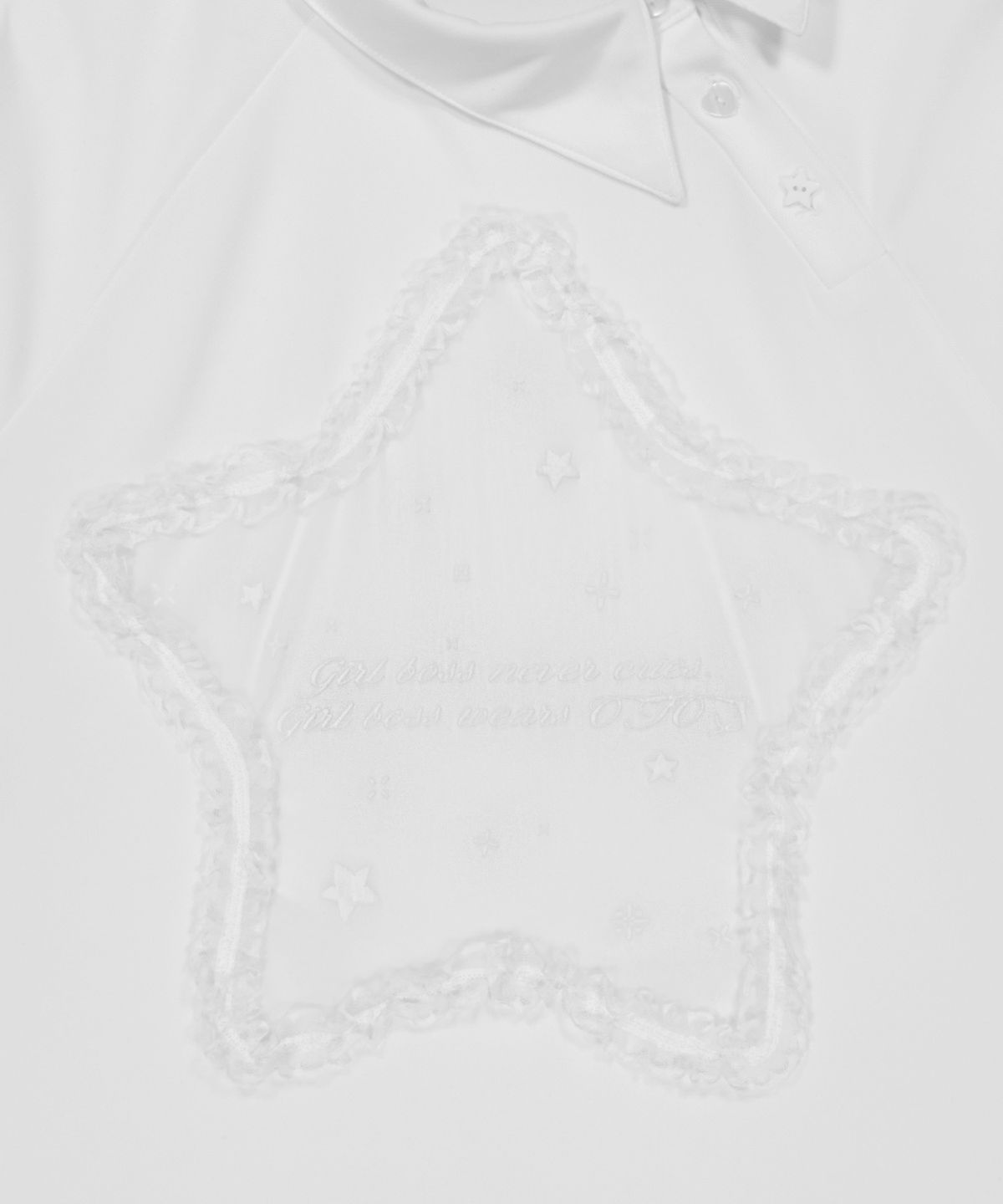 오호스(OJOS) Side Neck Over Collar Tee / Off White