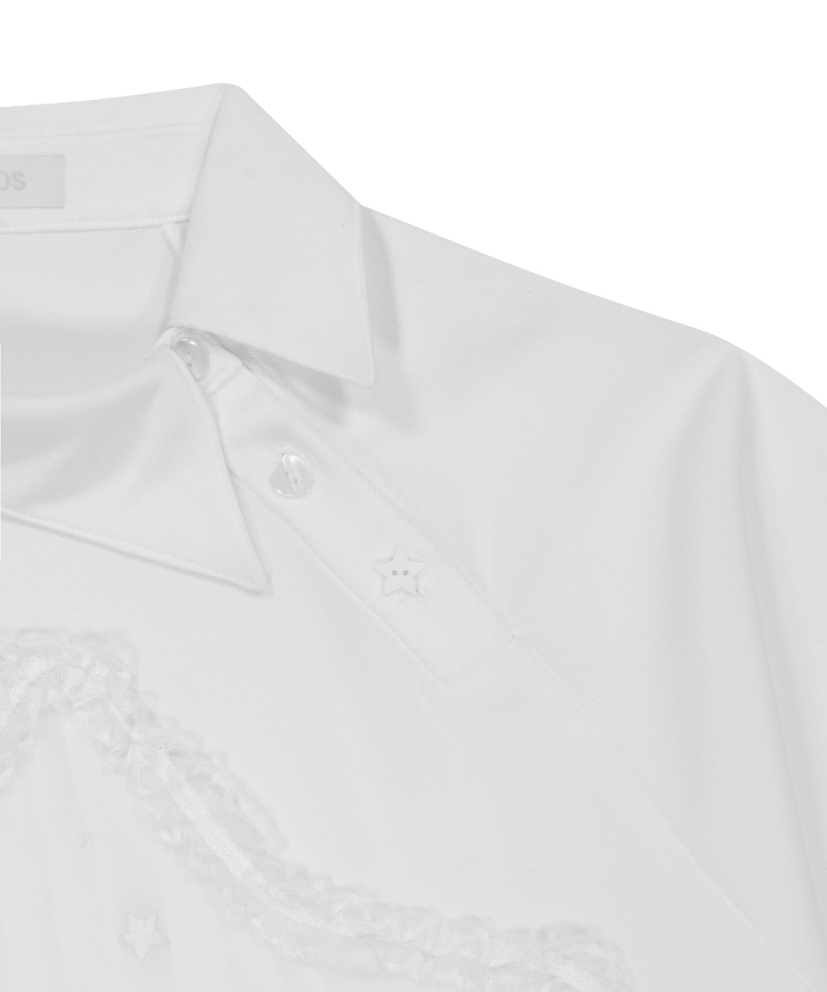 오호스(OJOS) Side Neck Over Collar Tee / Off White