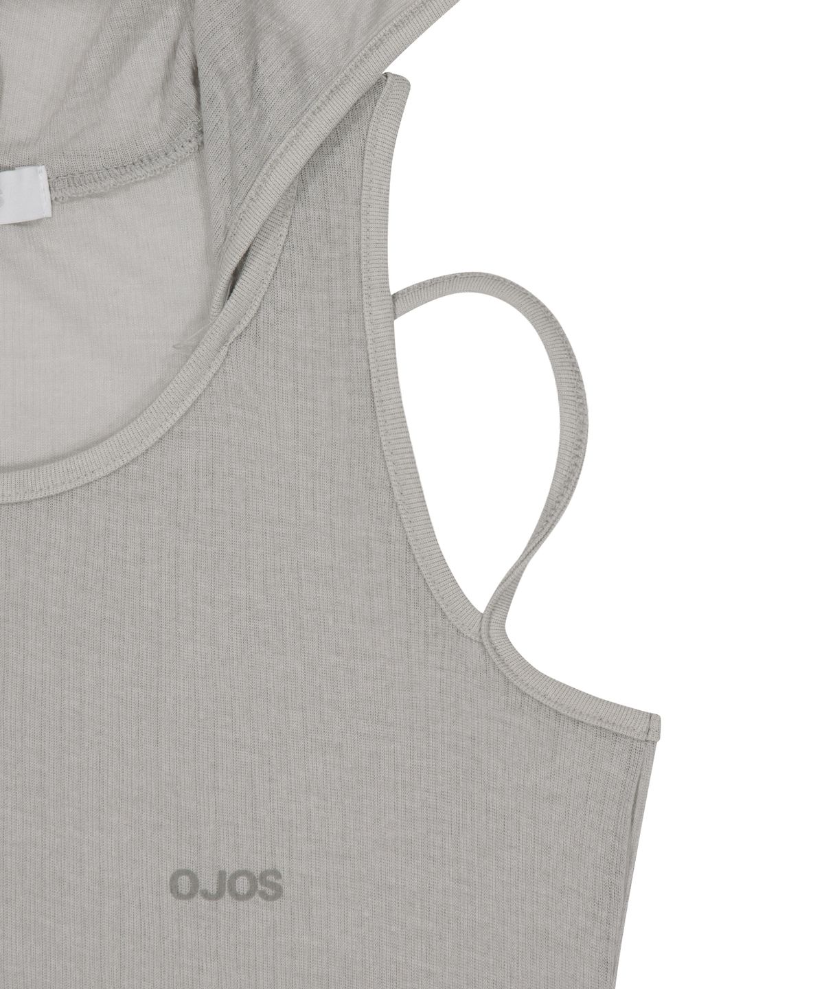 오호스(OJOS) Rib Hood Sleeveless / Grey