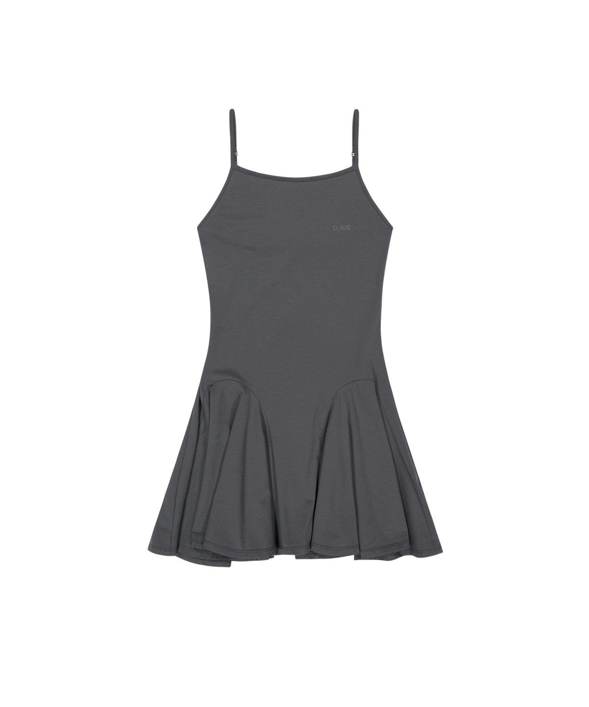 오호스(OJOS) Back Strap Flare Dress / Charcoal