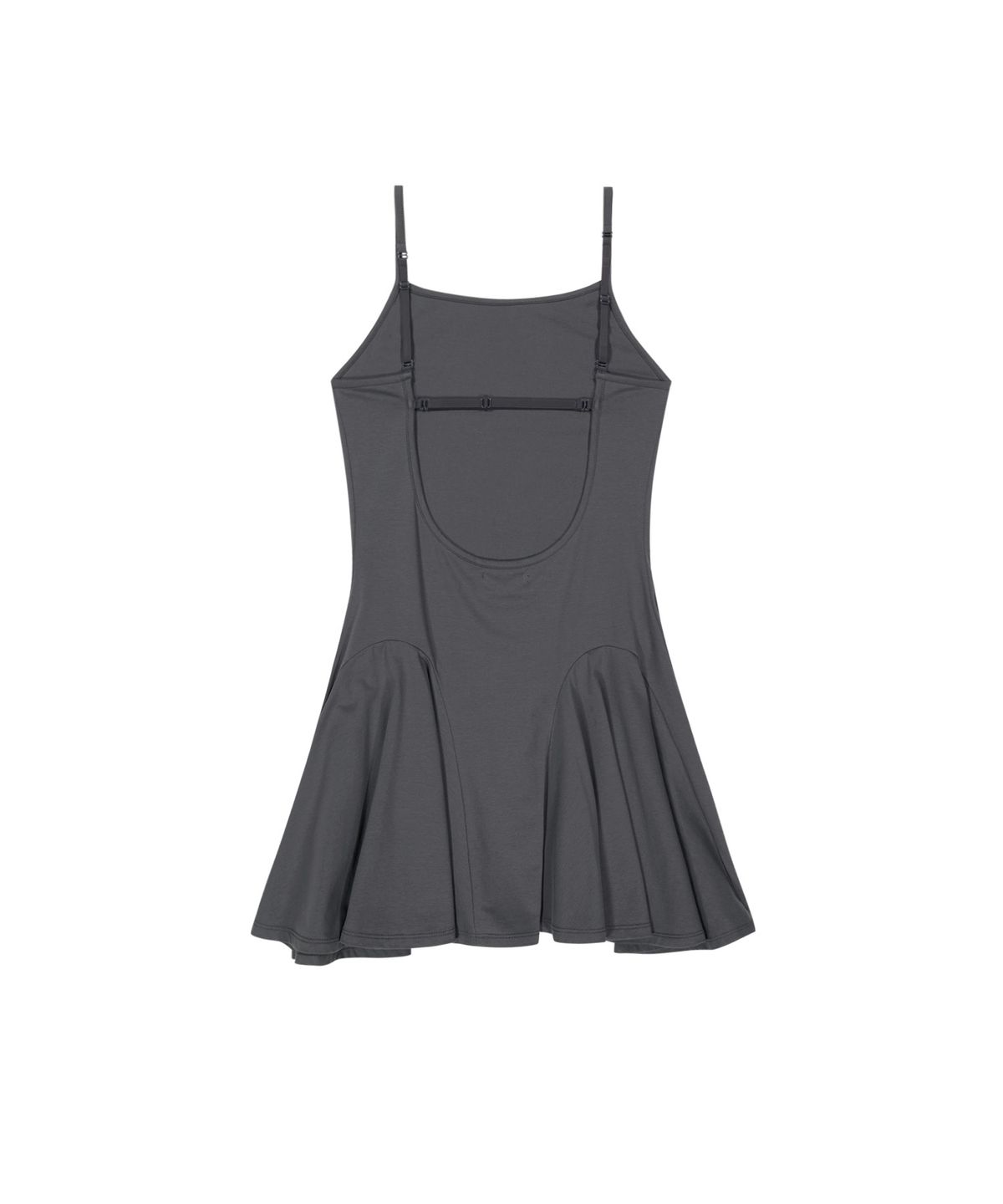 오호스(OJOS) Back Strap Flare Dress / Charcoal