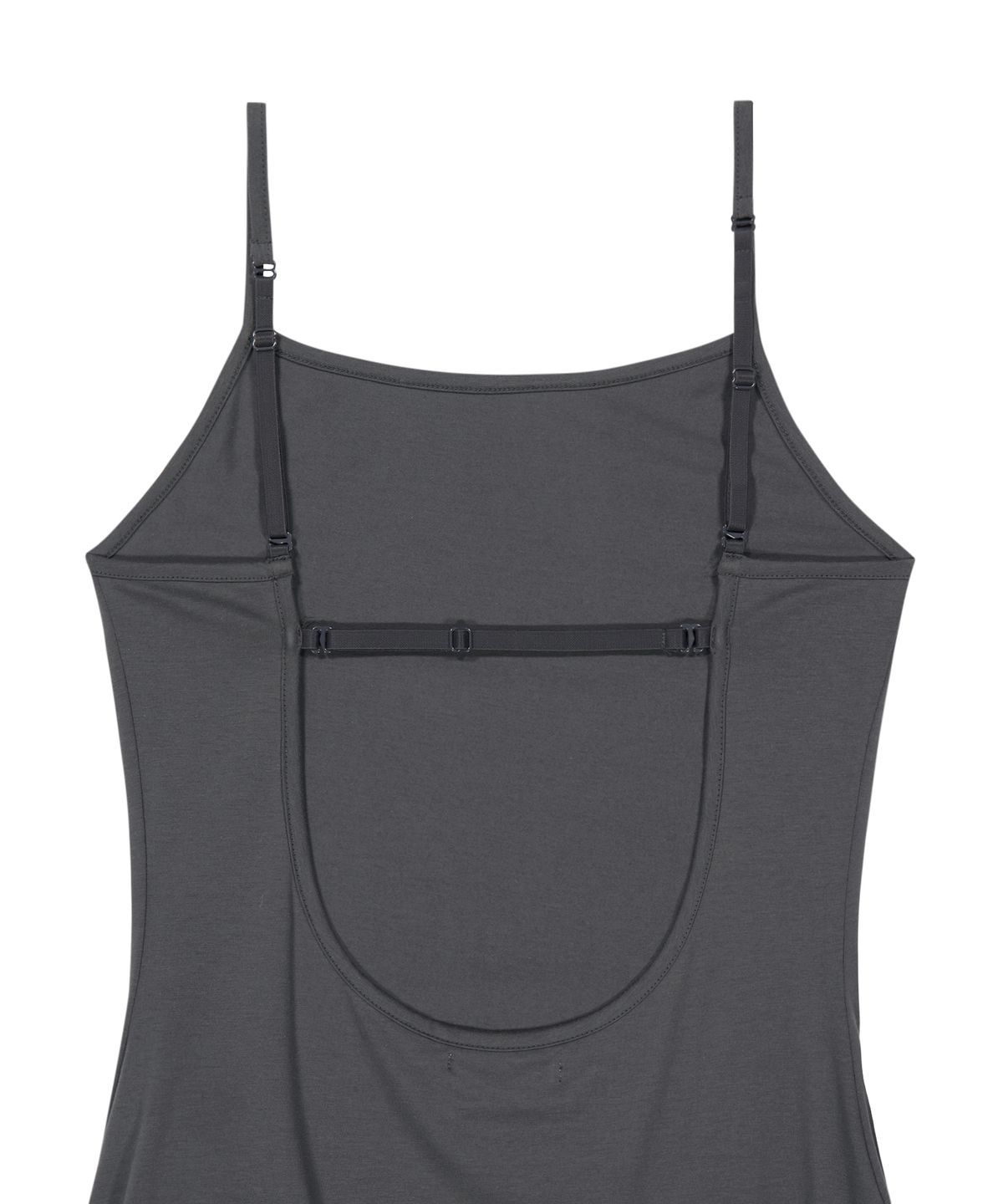 오호스(OJOS) Back Strap Flare Dress / Charcoal