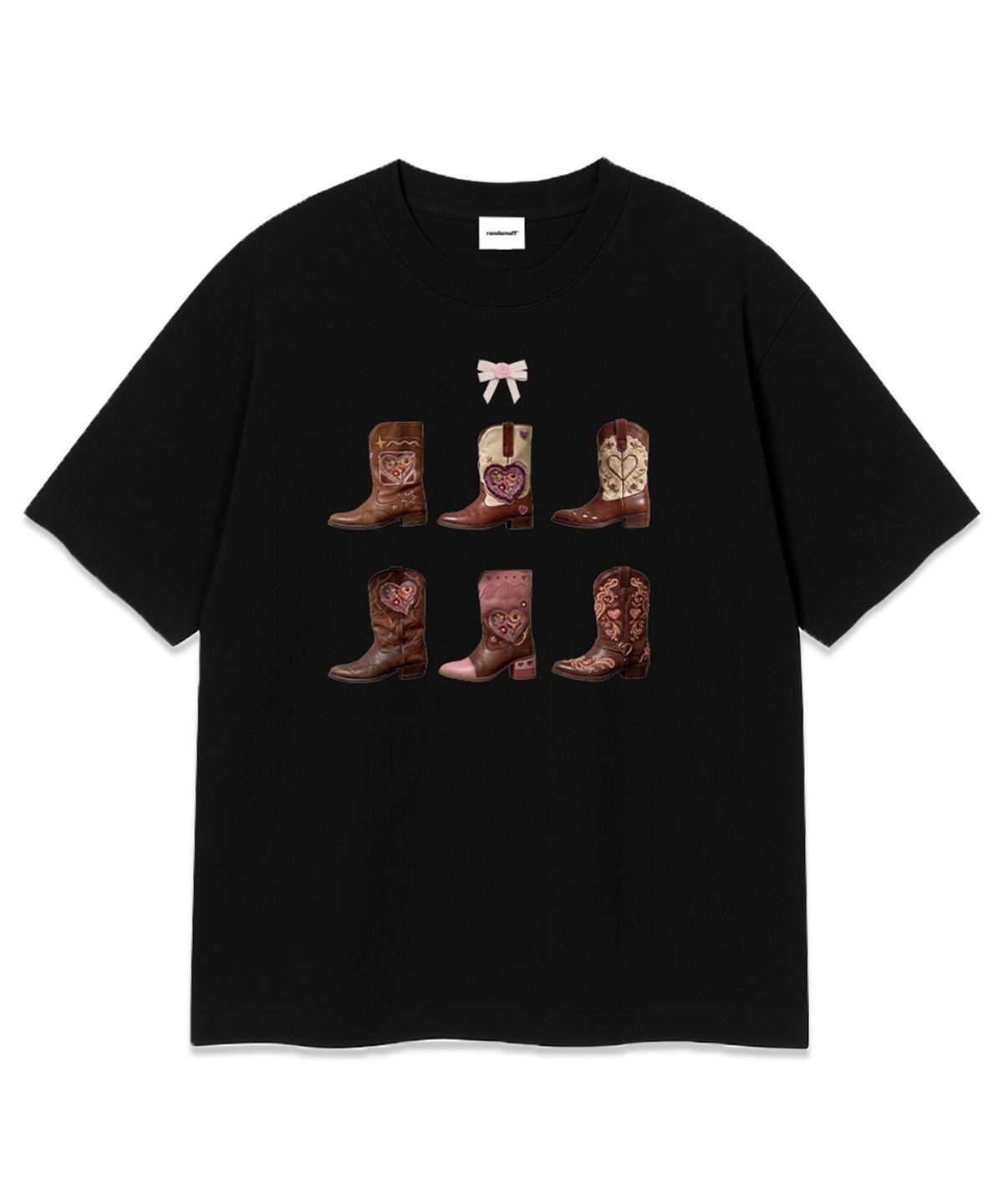 랜덤오프(RANDOMOFF) PINK BOOTS T-SHIRT (2color)