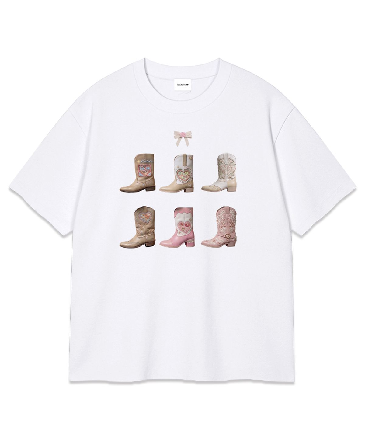 랜덤오프(RANDOMOFF) PINK BOOTS T-SHIRT (2color)
