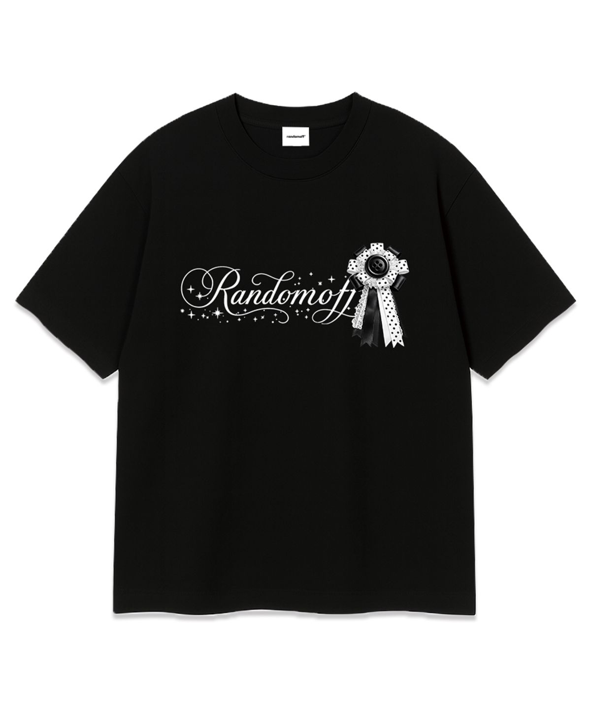 랜덤오프(RANDOMOFF) BLACK ROSETTE T-SHIRT (2color)