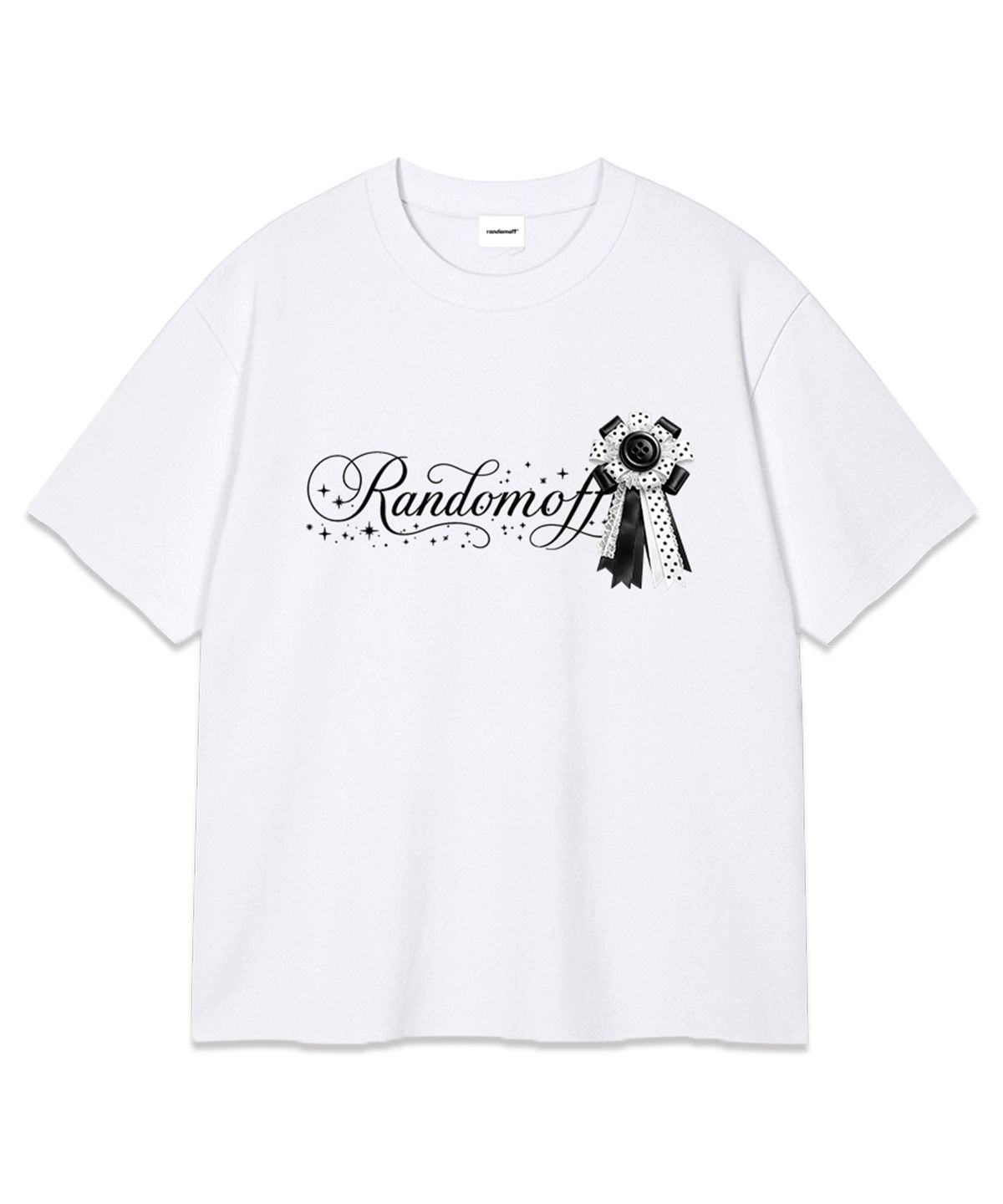 랜덤오프(RANDOMOFF) BLACK ROSETTE T-SHIRT (2color)