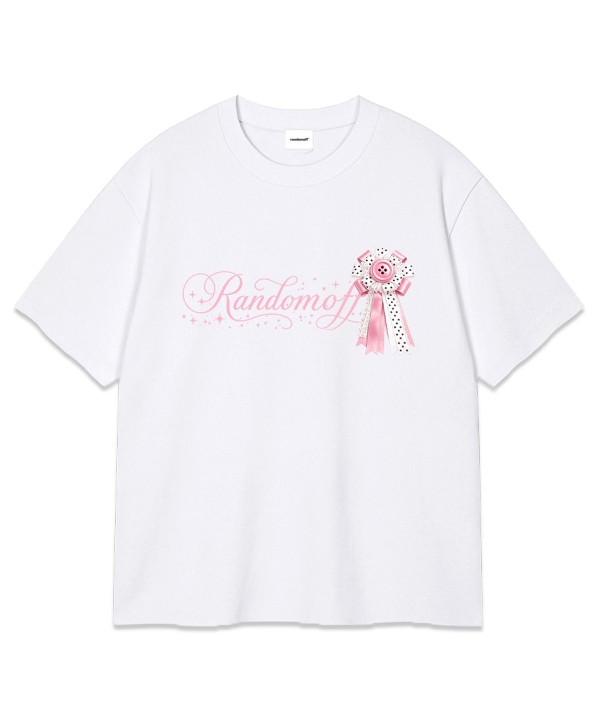 랜덤오프(RANDOMOFF) PINK ROSETTE T-SHIRT (2color)