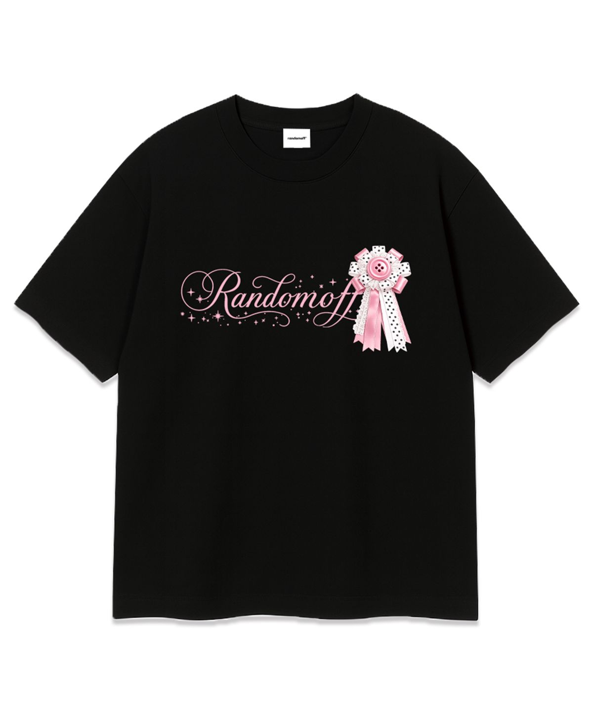 랜덤오프(RANDOMOFF) PINK ROSETTE T-SHIRT (2color)